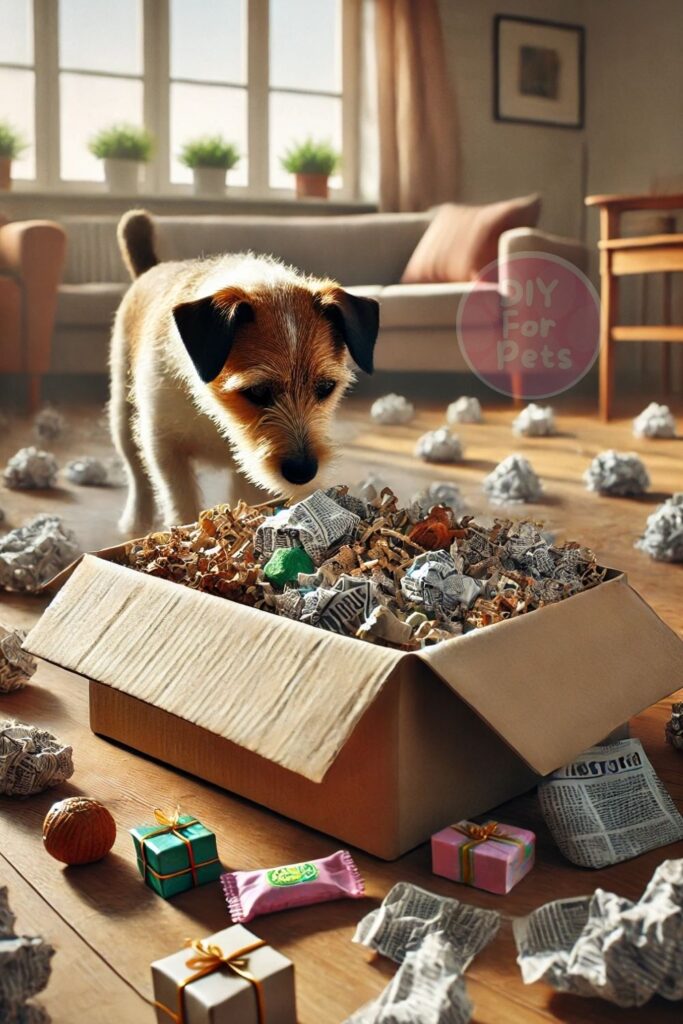 Cardboard Box Treasure Hunt for Dogs