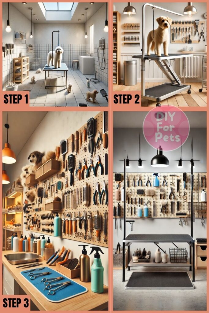 DIY Dog Grooming Station Preparation