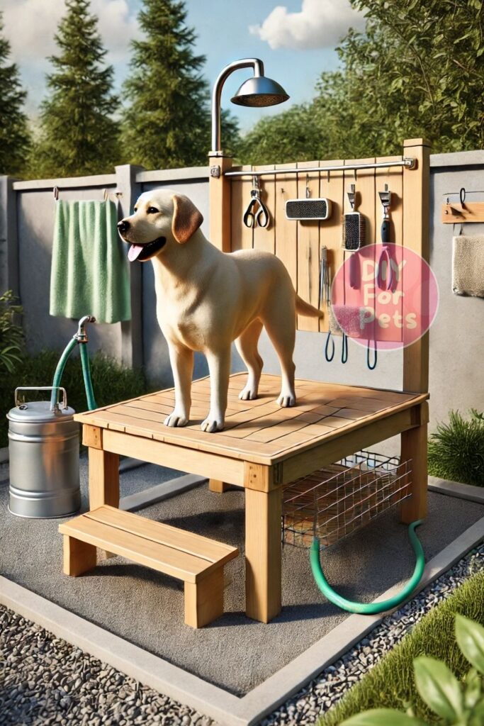 Diy Outdoor Grooming Station with a Raised Platform