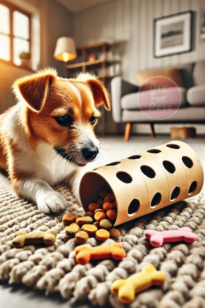 Diy Toilet Paper Roll Treat Dispenser for dogs
