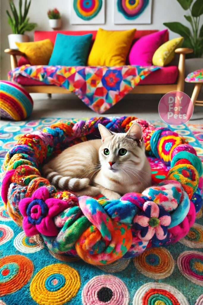 Diy Fleece Blanket Nest for cat
