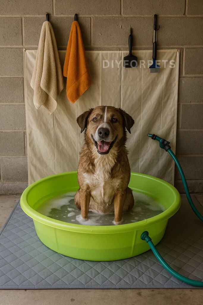 Garage Wash Station for dogs diy