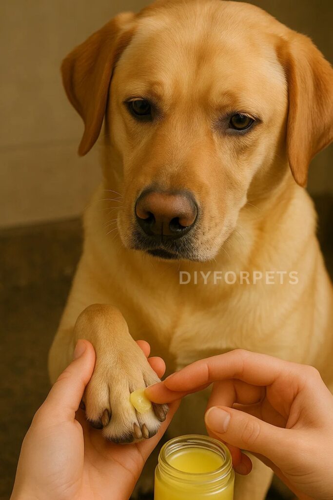 Diy dog paw balm using Aloe Vera and Shea Butter