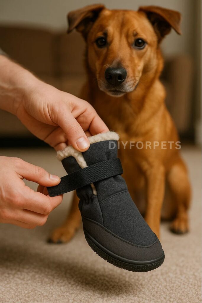Fleece-Lined Winter diy dog shoes