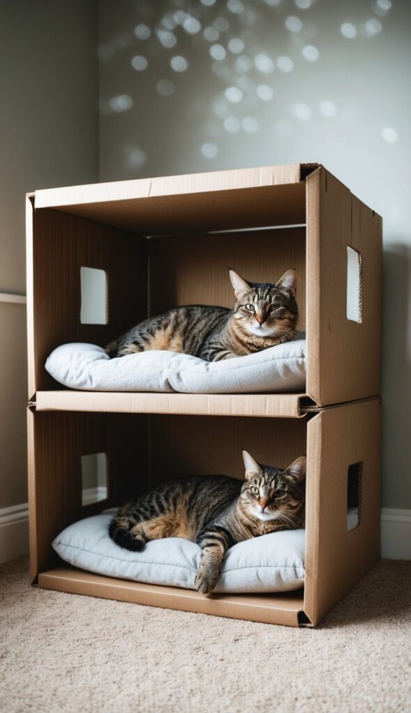 DIY Cardboard Box Condo Cage for a Cat