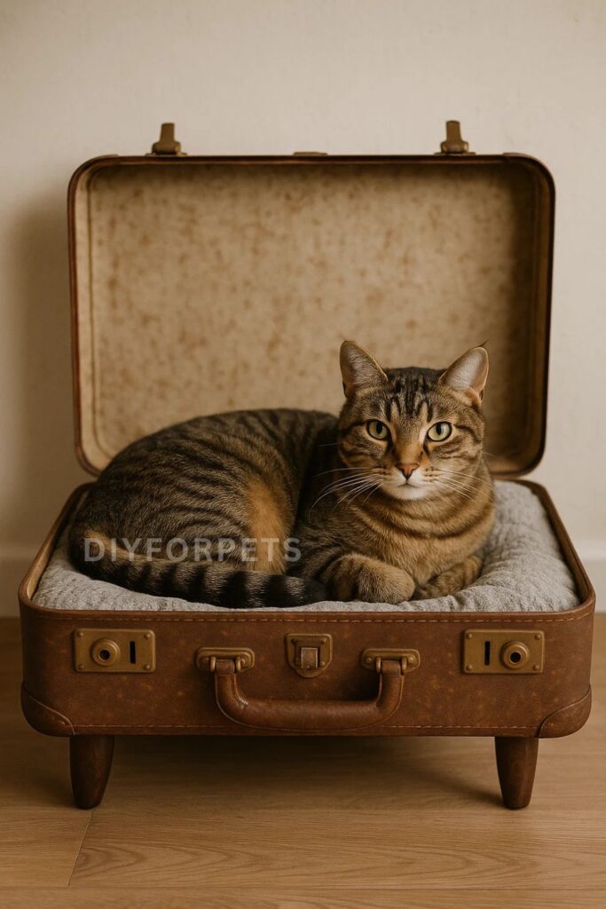 Suitcase Bed for cats Diy