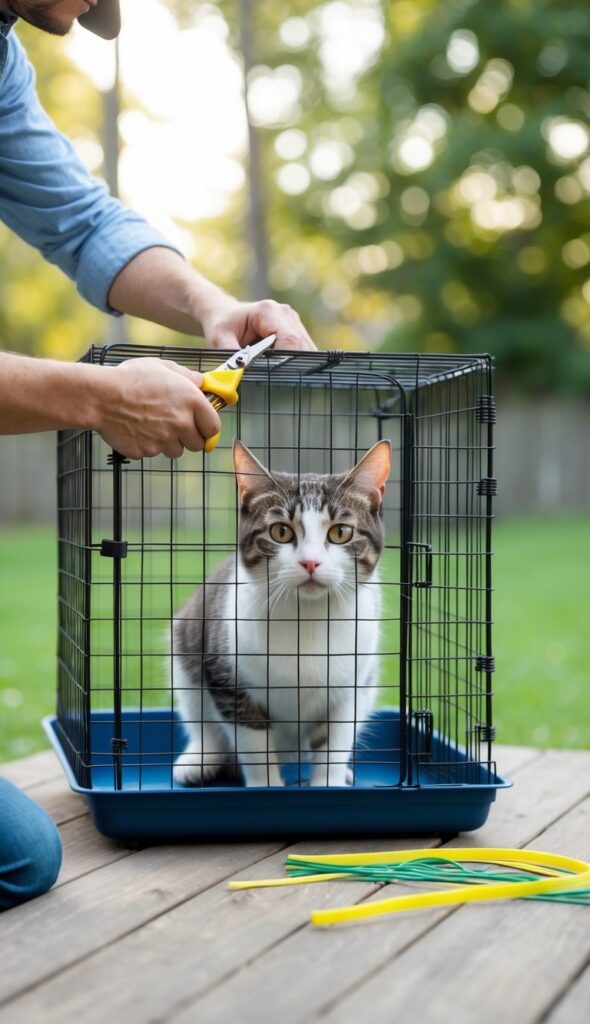 DIY Portable Mesh Cat Cage