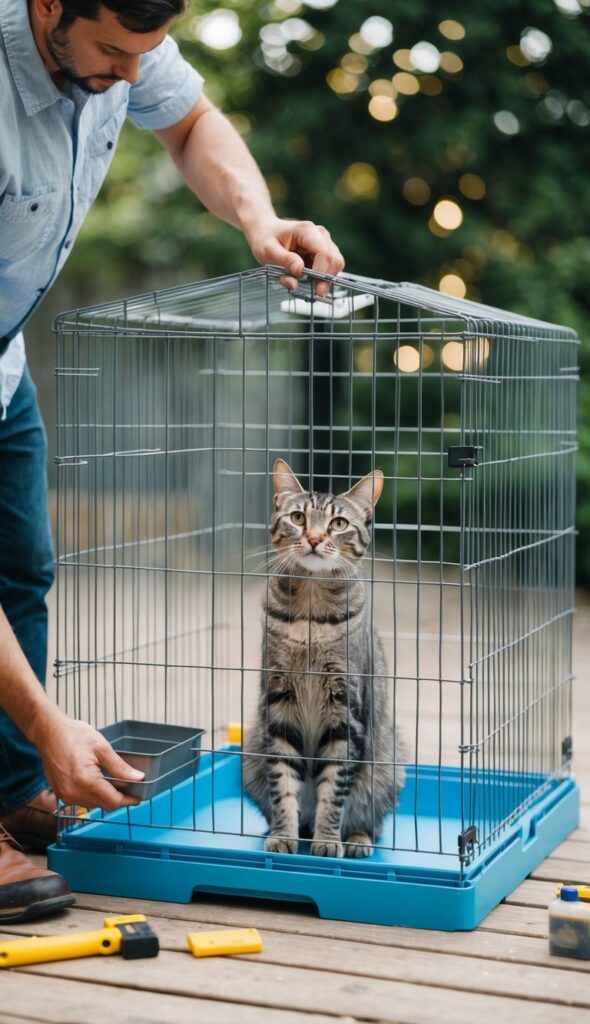 DIY Wire Shelf Enclosure Cat Cage