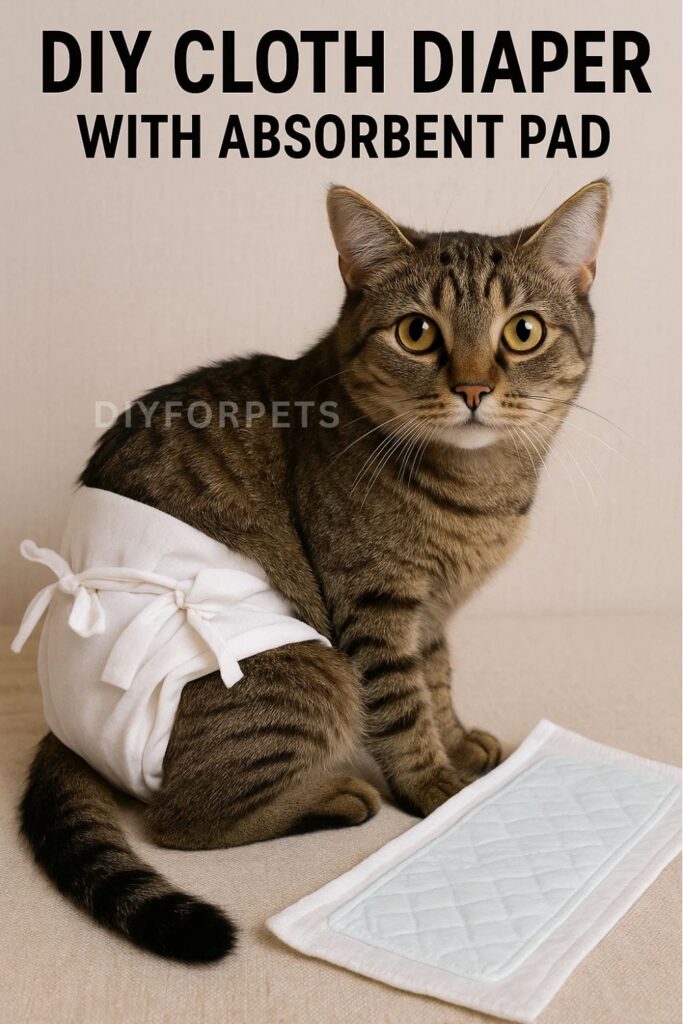 DIY Cloth Diaper with Absorbent Pad for cats