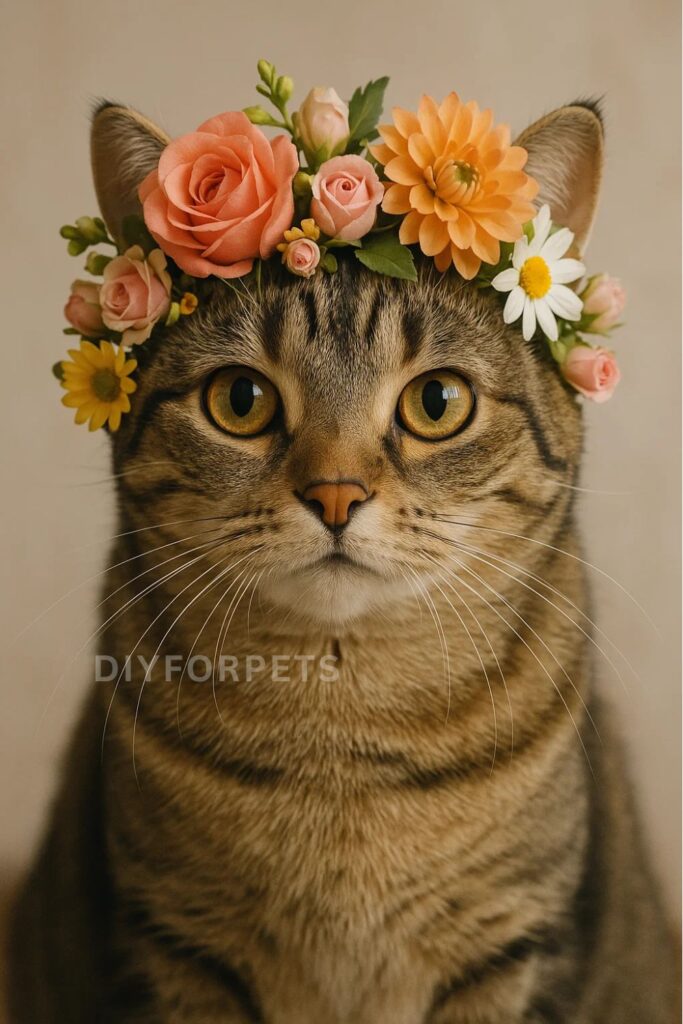 Diy Flower Crown for cat