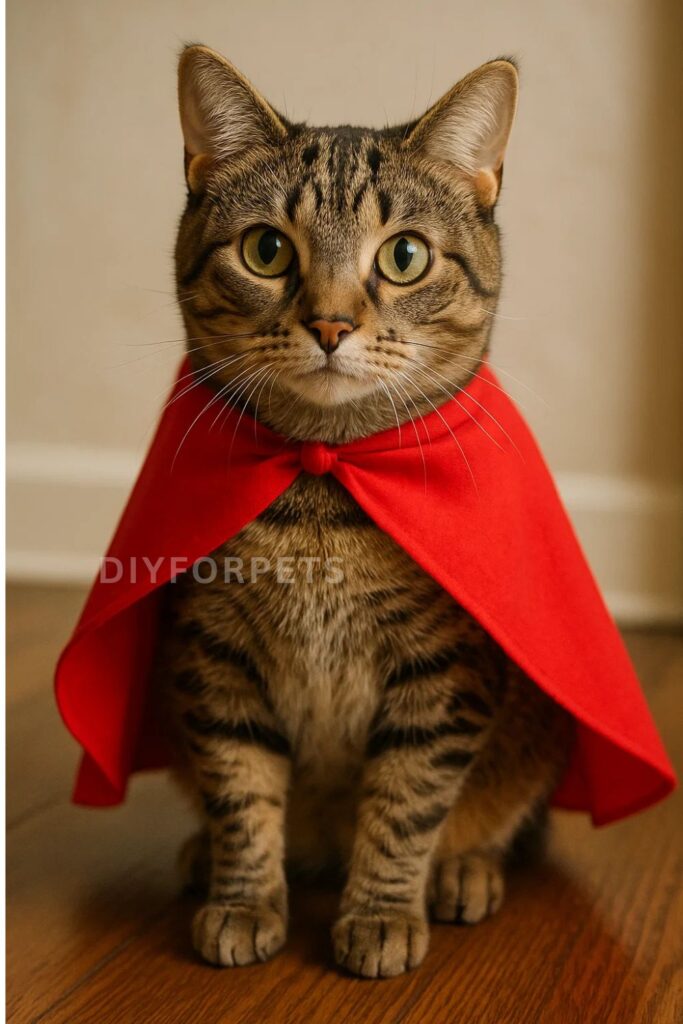 Mini Superhero Cape DIY for cat