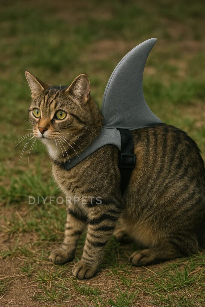 Shark Fin diy costume for cats
