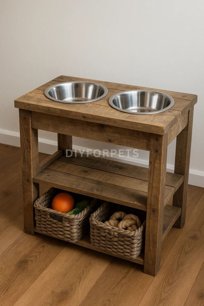 Pallet Wood Stand with Storage Shelf