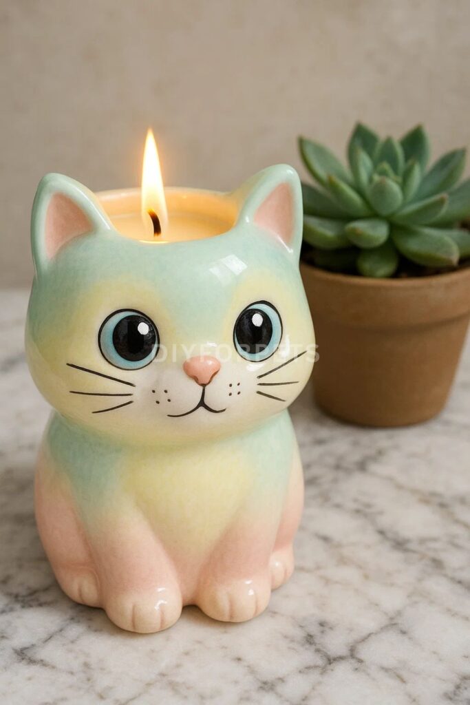 Cartoon Cat Candle Jars
