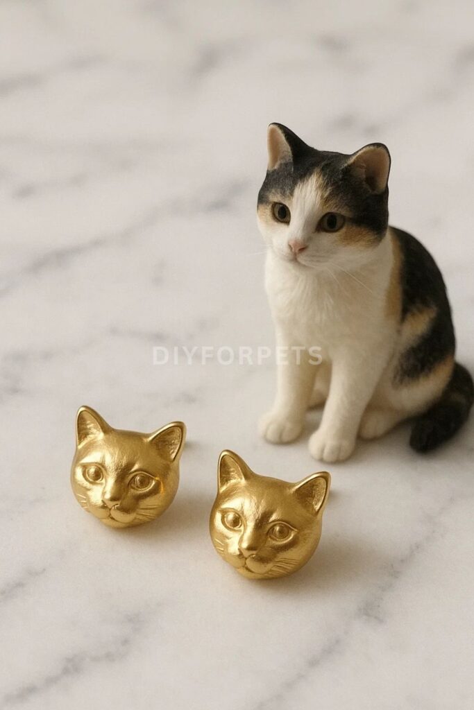 Cat Face Stud Earrings