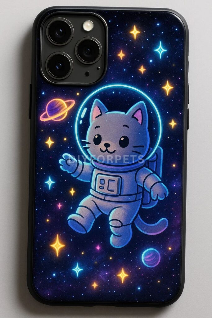Cosmic Cat Galaxy phone case design