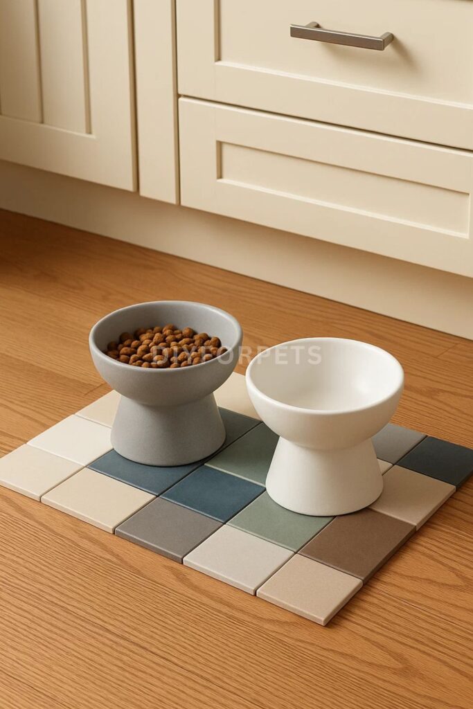 DIY feeding mat using ceramic tile