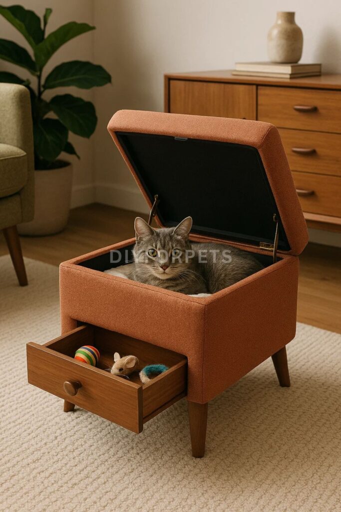 DIY ottoman cat bed