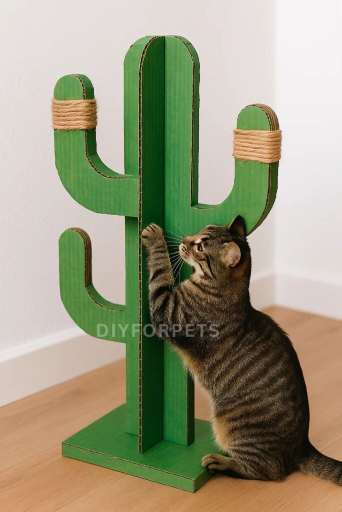 Diy cat toys using Cardboard Cactus Climber