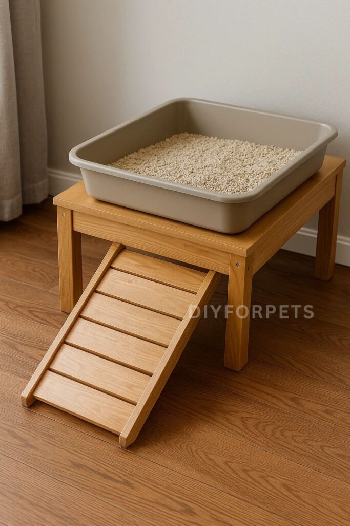 Elevated Litter Box with Ramp for older dogs