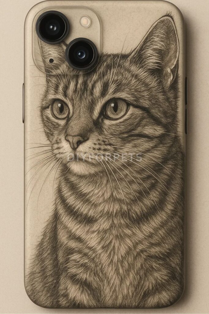 Hyper-realistic hand-drawn phone case