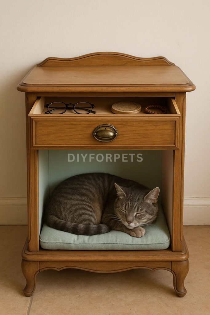 Repurposed Nightstand Nook