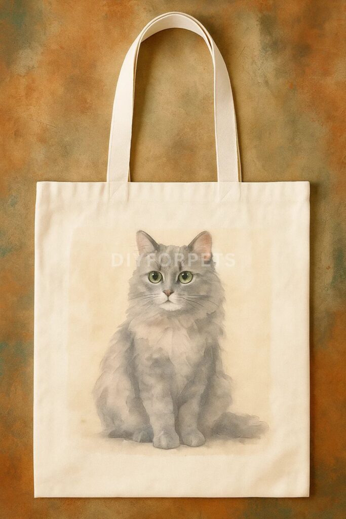 Watercolor Cat Portrait Tote