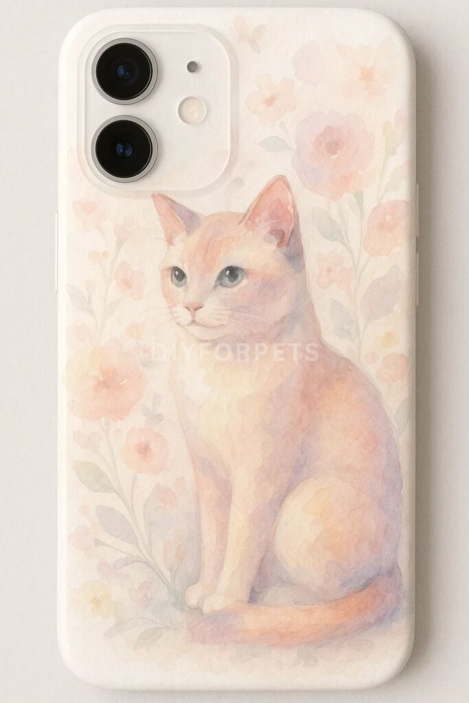 Watercolor Whiskers phone case design