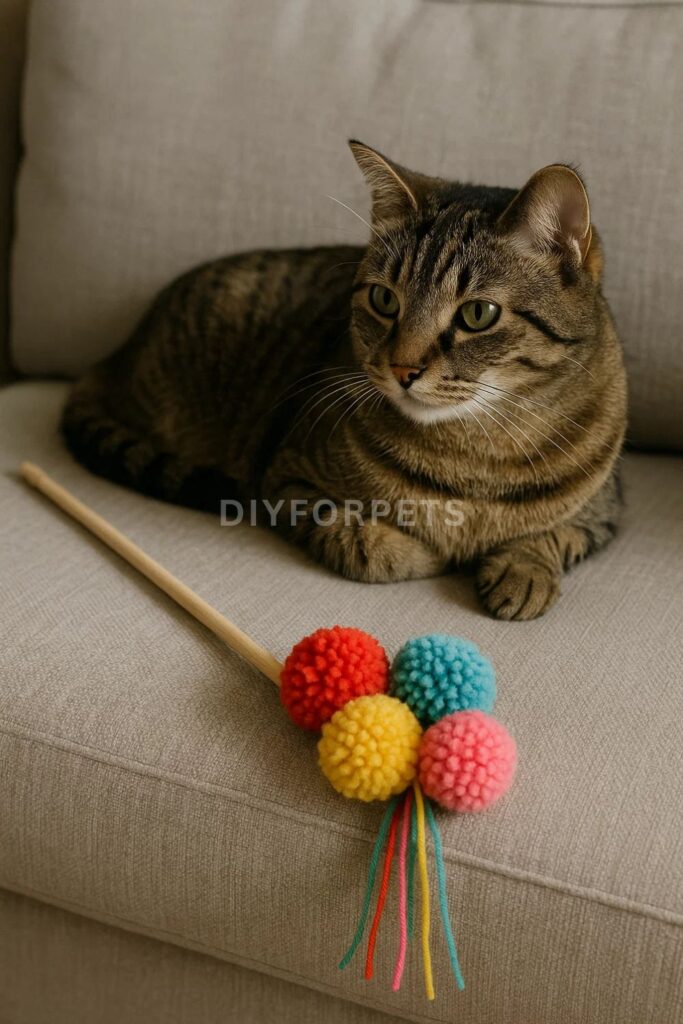 colorful yarn pom-poms