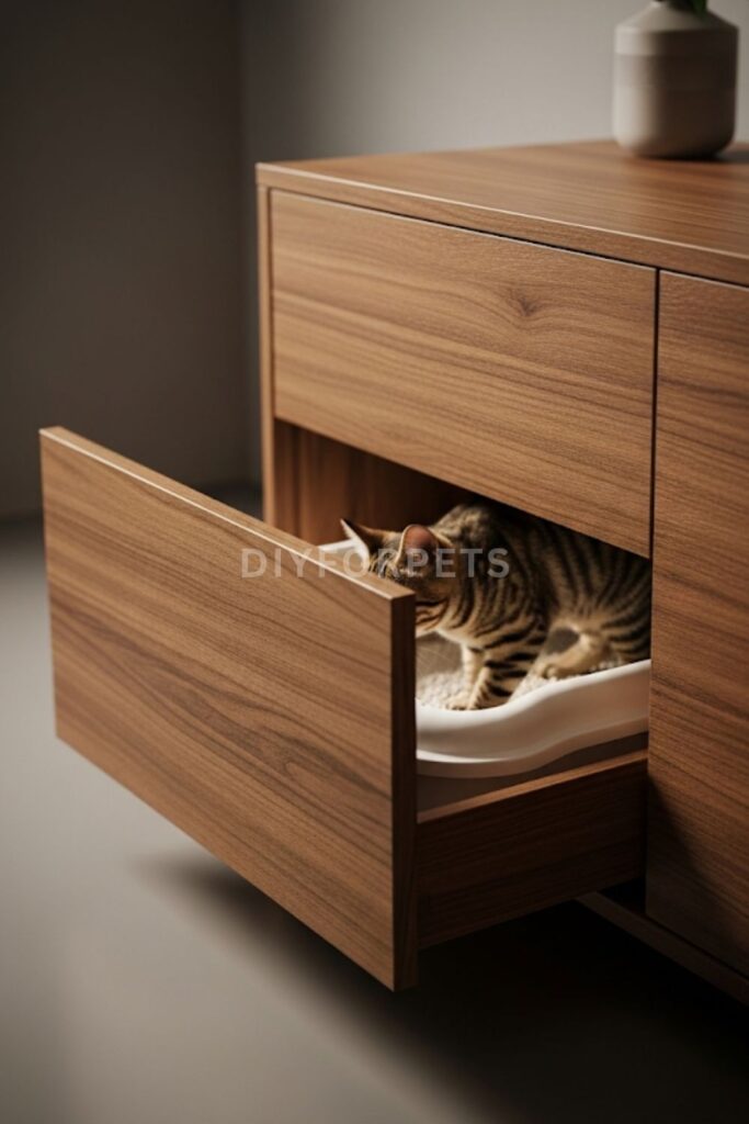 Cabinet with Pull-Out Pan Drawer