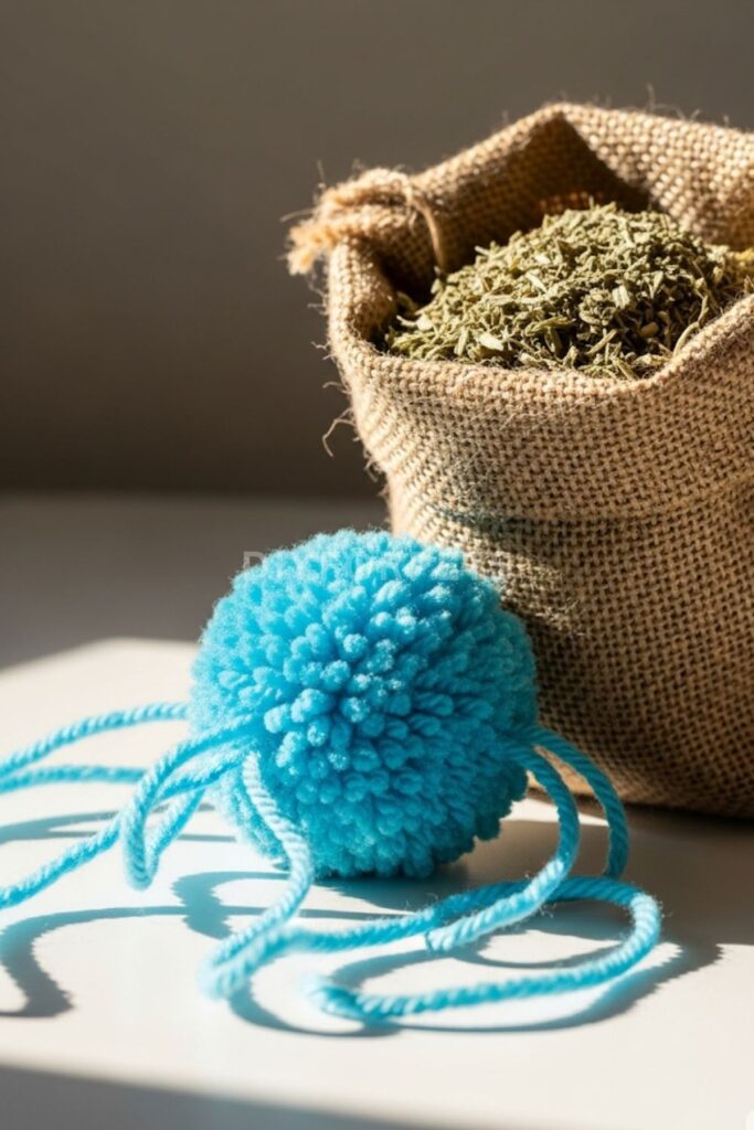 Catnip-Filled Pom-Pom Toy
