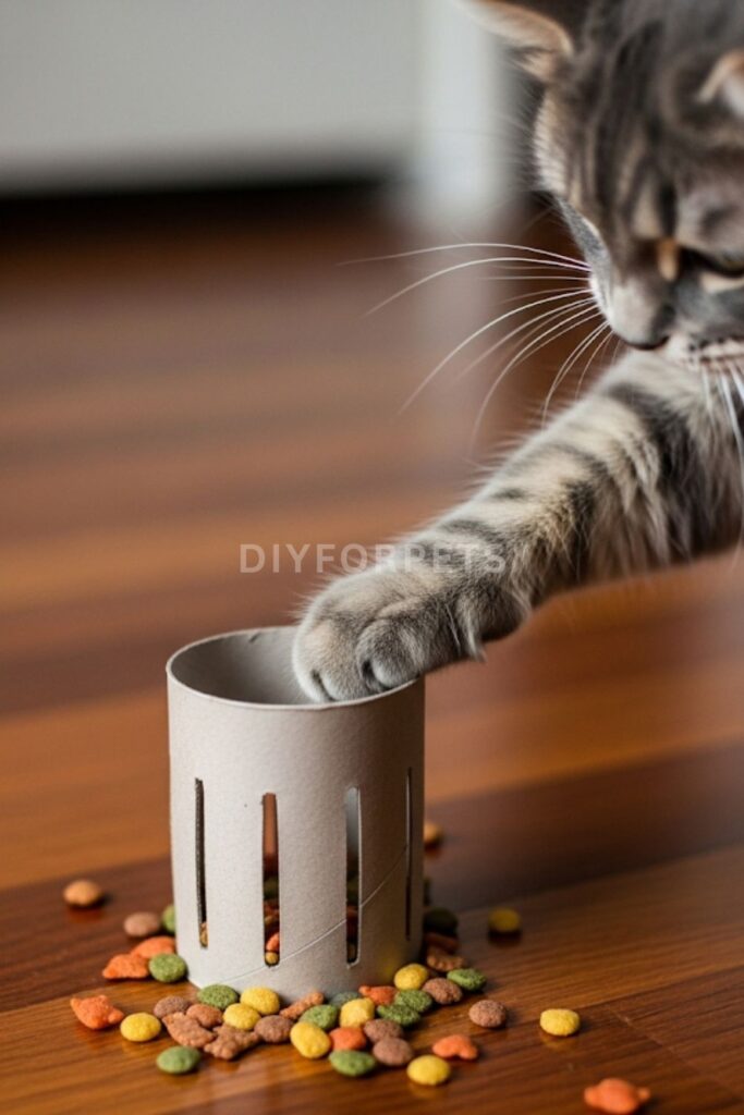 Diy Treat Puzzle Roll for cats