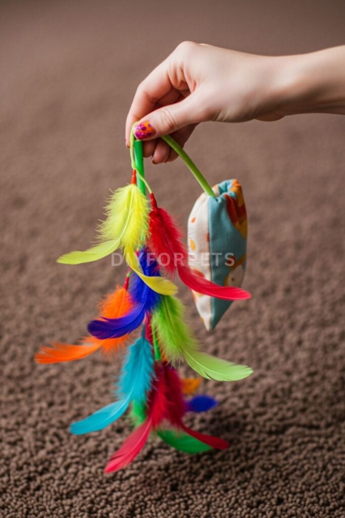 Feather Wand with Catnip Pouch