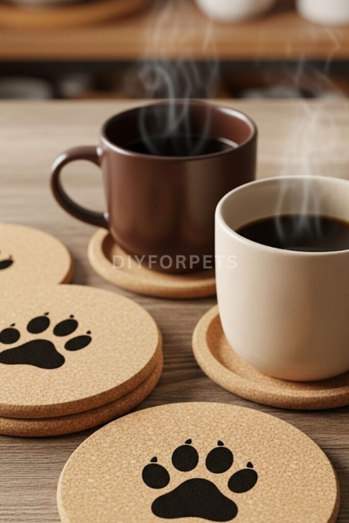 Kitty Pawprint Coasters