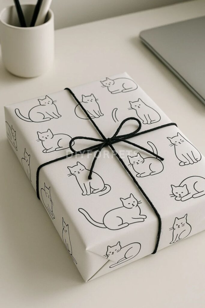 Minimalist Line Art Cat Wrap