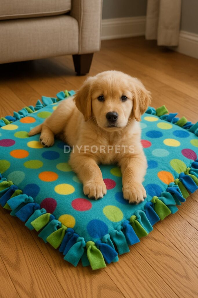 No-Sew Fleece Tie Dog Bed