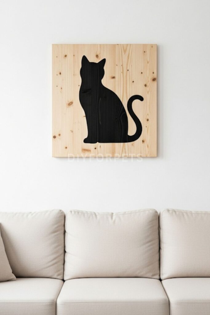 Painted Cat Silhouette Wall Art