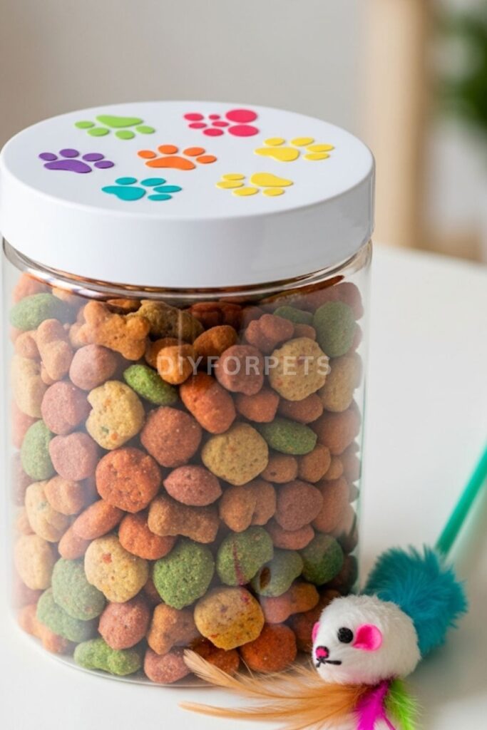 Painted Jar with Pawprint Lid