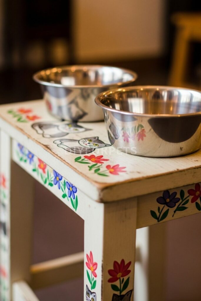 Raised Wooden Cat Café