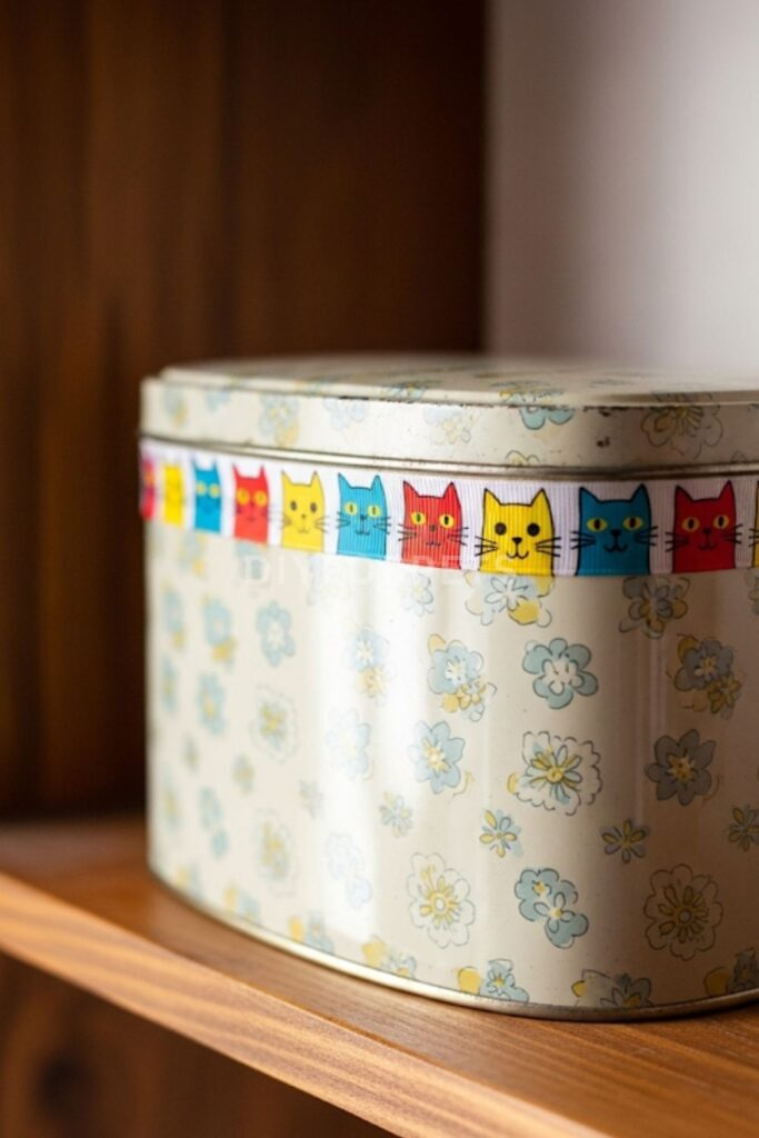 Ribbon-Adorned Biscuit Tin