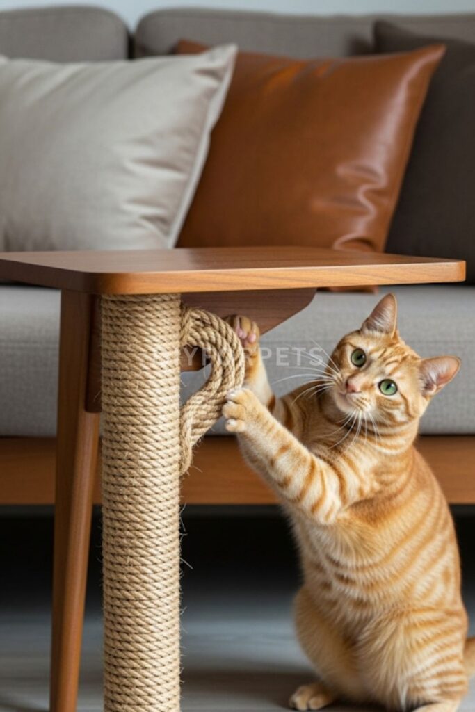 Rope-Wrapped Table Leg