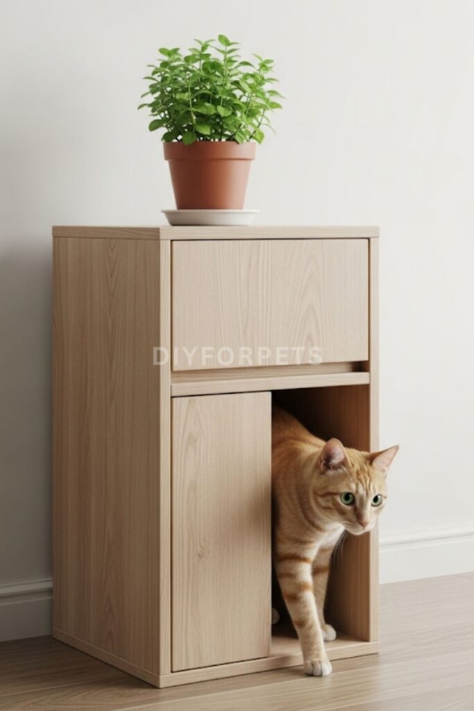 Side Table with Hidden Litter Compartment