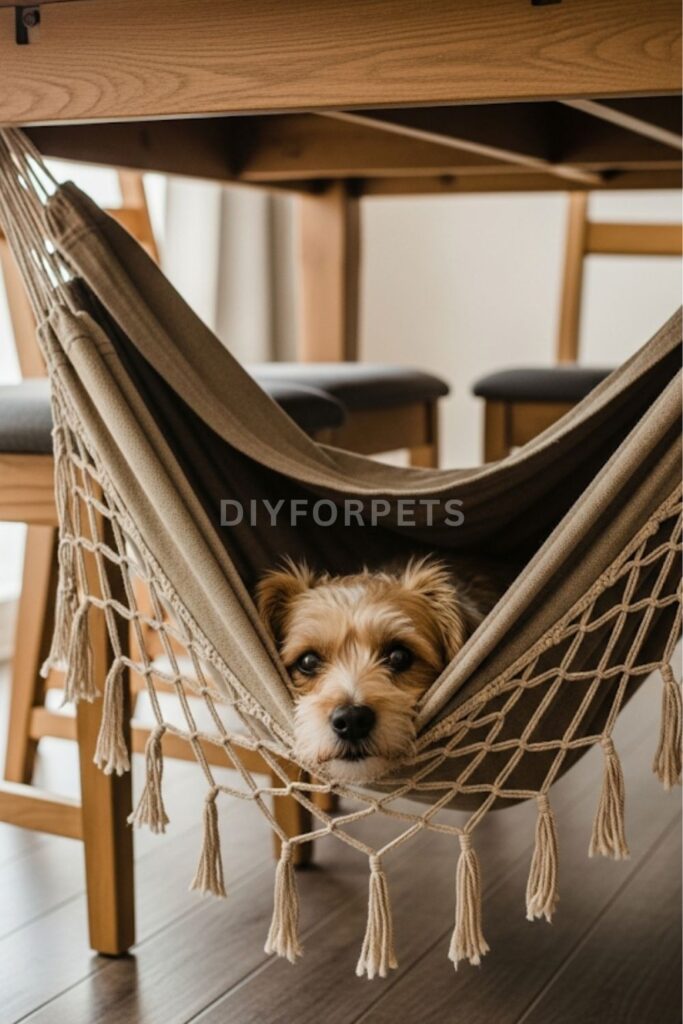 Table-Leg Suspended Dog Hammock for dogs