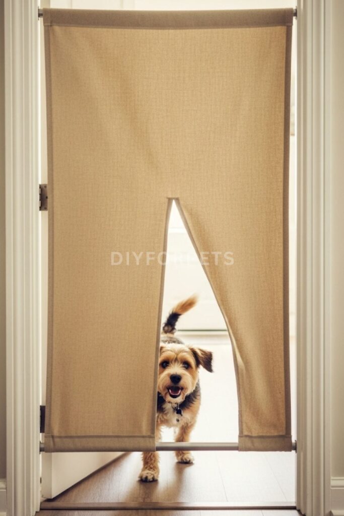Tension Rod Fabric Gate