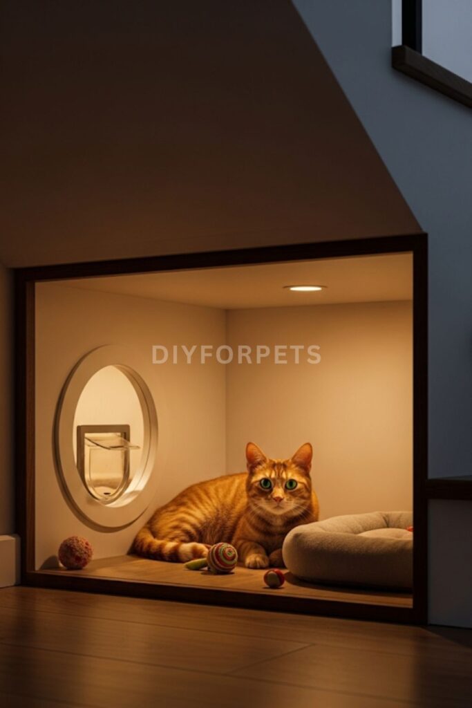 Under-Stairs Kitty Cubby