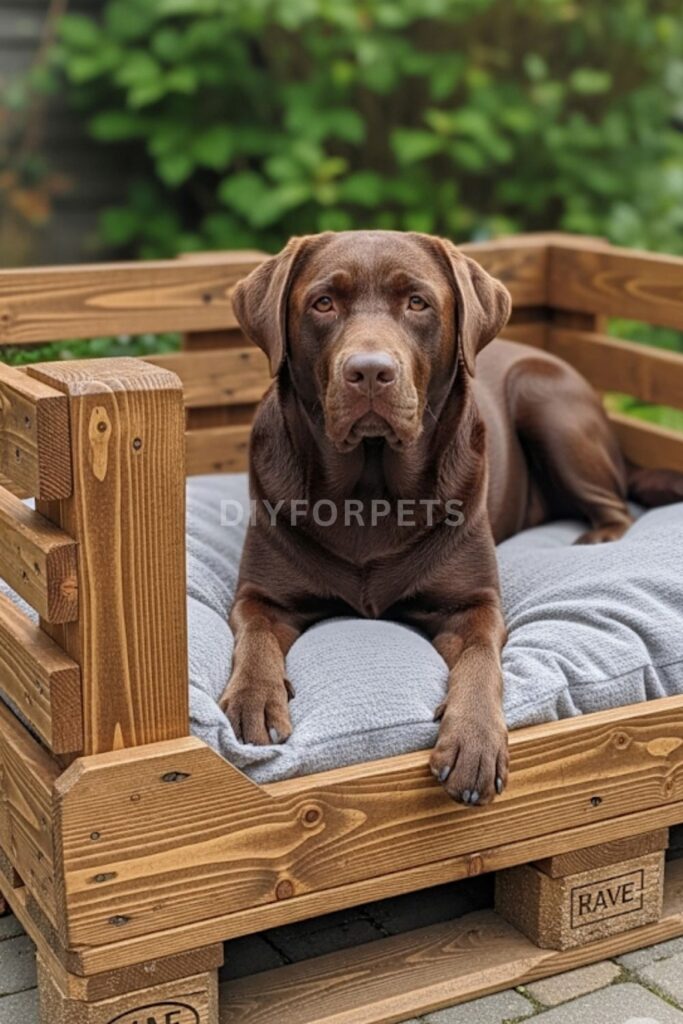 Wooden Pallet Frame Dog Bed