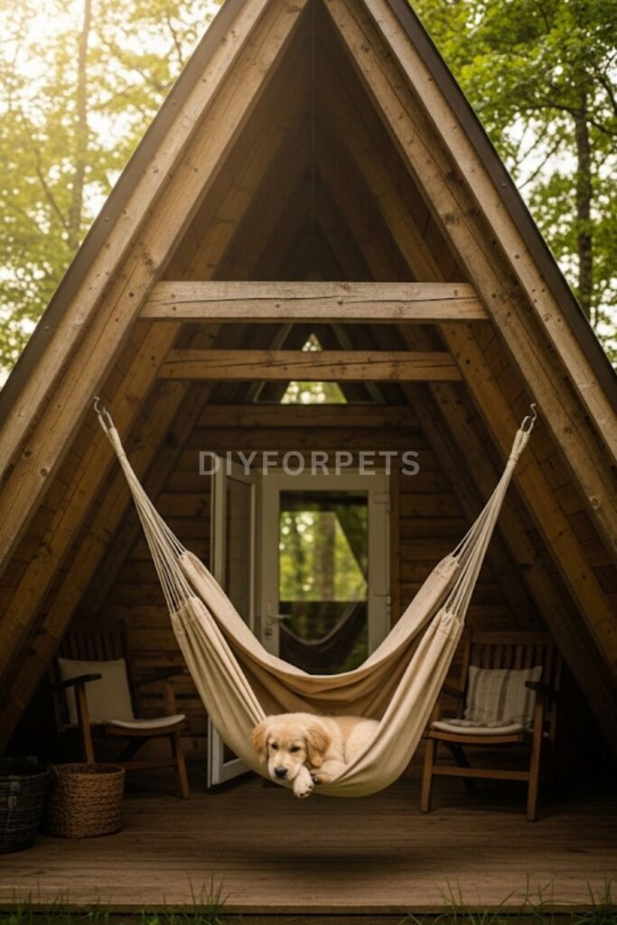 Wooden Stand Dog Hammock diy